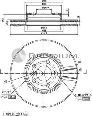 Ashuki P330-053 - Bremžu diski adetalas.lv