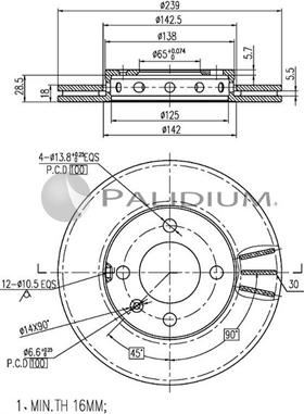 Ashuki P330-065 - Bremžu diski adetalas.lv