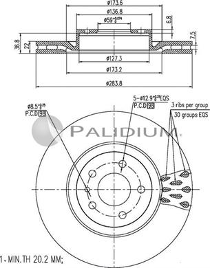 Ashuki P330-088 - Bremžu diski adetalas.lv