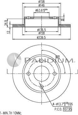 Ashuki P330-077 - Bremžu diski adetalas.lv