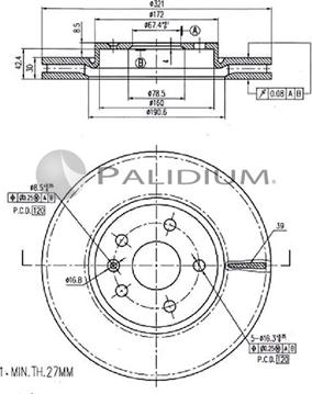 Ashuki P330-134 - Bremžu diski adetalas.lv