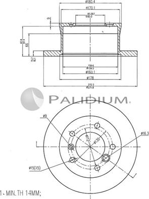 Ashuki P330-129 - Bremžu diski adetalas.lv