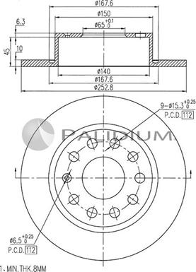 Ashuki P331-001 - Bremžu diski adetalas.lv