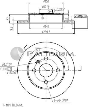 Ashuki P331-022 - Bremžu diski adetalas.lv