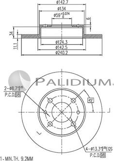 Ashuki P333-001 - Bremžu diski adetalas.lv