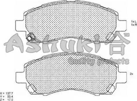 Ashuki S011-25 - Bremžu uzliku kompl., Disku bremzes adetalas.lv