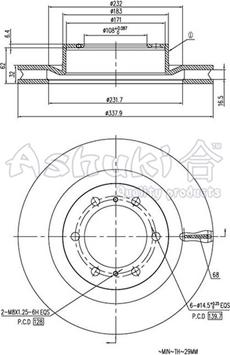 Ashuki T603-46 - Bremžu diski adetalas.lv