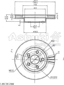 Ashuki T603-83 - Bremžu diski adetalas.lv