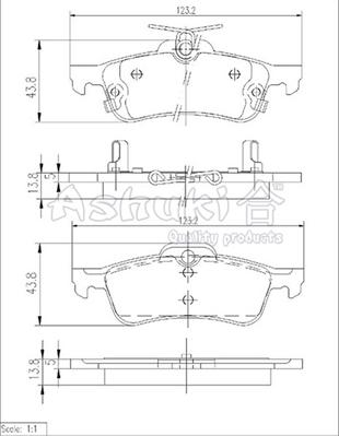 Ashuki T114-35 - Bremžu uzliku kompl., Disku bremzes adetalas.lv