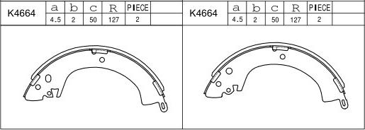 Asimco K4664 - Bremžu loku komplekts adetalas.lv