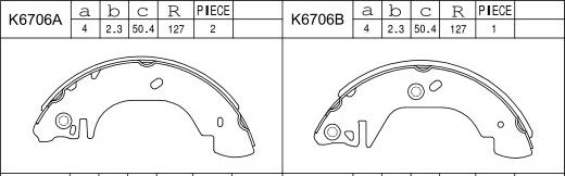 Asimco K6706 - Bremžu loku komplekts adetalas.lv