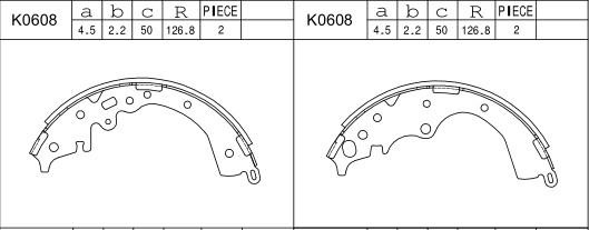 Asimco K0608 - Bremžu loku komplekts adetalas.lv