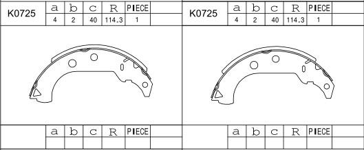 Asimco K0725 - Bremžu loku komplekts adetalas.lv