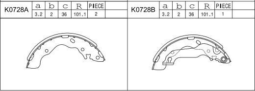 Asimco K0728 - Bremžu loku komplekts adetalas.lv