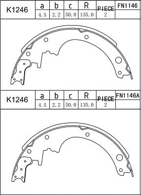 Asimco K1246 - Bremžu loku komplekts adetalas.lv