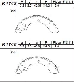 Asimco K1748 - Bremžu loku komplekts adetalas.lv