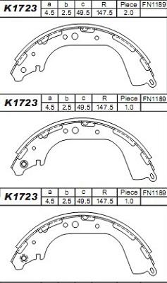 Asimco K1723 - Bremžu loku komplekts adetalas.lv