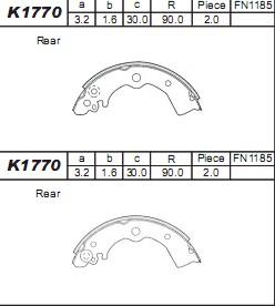 Asimco K1770 - Bremžu loku komplekts adetalas.lv