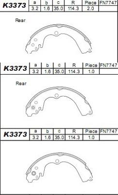 Asimco K3373 - Bremžu loku komplekts adetalas.lv