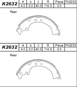 Asimco K2632 - Bremžu loku komplekts adetalas.lv