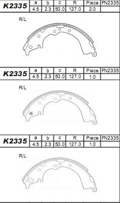 Asimco K2335 - Bremžu loku komplekts adetalas.lv