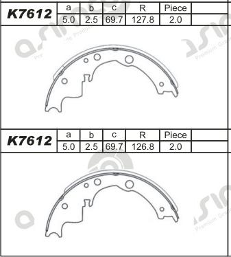 Asimco K7612 - Bremžu loku komplekts adetalas.lv