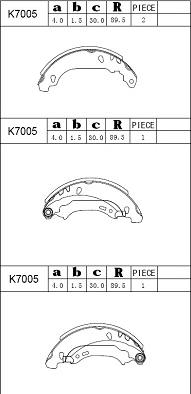 Asimco K7005 - Bremžu loku komplekts adetalas.lv