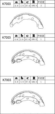 Asimco K7003 - Bremžu loku komplekts adetalas.lv