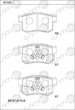 Asimco KD1023 - Bremžu uzliku kompl., Disku bremzes adetalas.lv