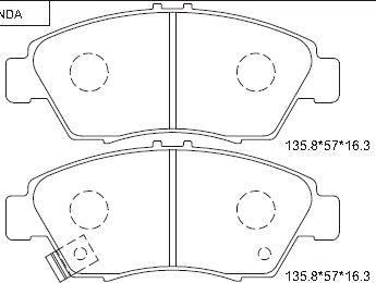 Asimco KD1776 - Bremžu uzliku kompl., Disku bremzes adetalas.lv