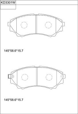 Asimco KD3301W - Bremžu uzliku kompl., Disku bremzes adetalas.lv