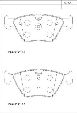 Asimco KD7404 - Bremžu uzliku kompl., Disku bremzes adetalas.lv