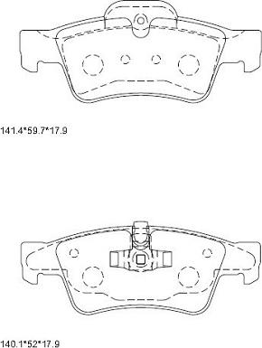 Asimco KD7554 - Bremžu uzliku kompl., Disku bremzes adetalas.lv