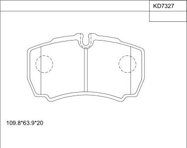 Asimco KD7327 - Bremžu uzliku kompl., Disku bremzes adetalas.lv