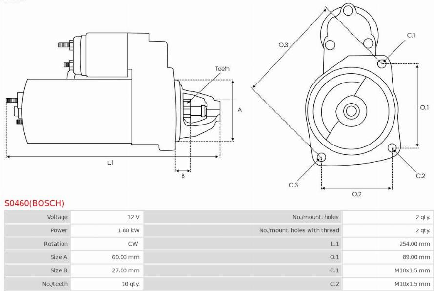 AS-PL S0460(BOSCH) - Starteris adetalas.lv