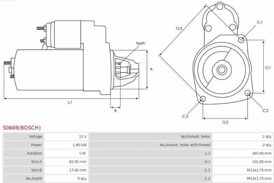 AS-PL S0669(BOSCH) - Starteris adetalas.lv