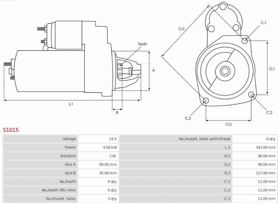 AS-PL S1015 - Starteris adetalas.lv