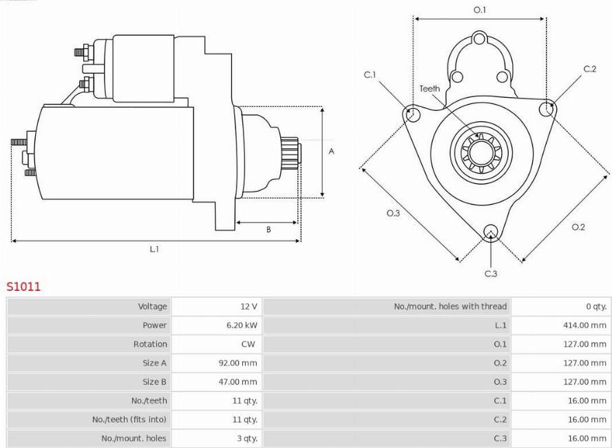 AS-PL S1011 - Starteris adetalas.lv