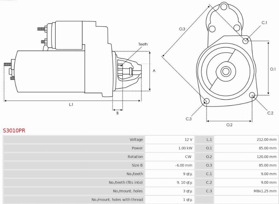 AS-PL S3010PR - Starteris adetalas.lv