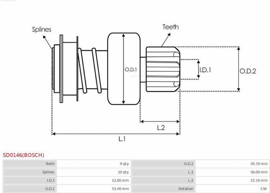 AS-PL SD0146(BOSCH) - Zobrats, Starteris adetalas.lv