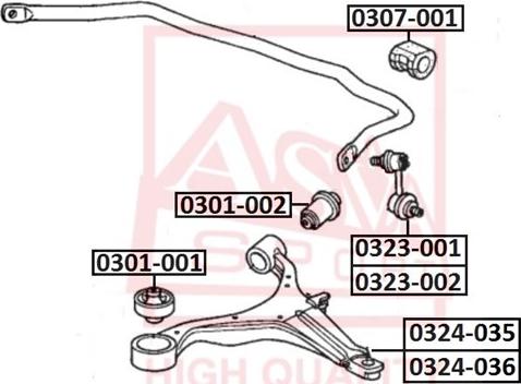 ASVA 0323-002 - Stiepnis / Atsaite, Stabilizators adetalas.lv