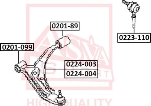 ASVA 0224-004 - Neatkarīgās balstiekārtas svira, Riteņa piekare adetalas.lv