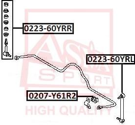 ASVA 0223-60YRL - Stiepnis / Atsaite, Stabilizators adetalas.lv