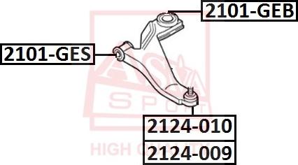 ASVA 2124-010 - Neatkarīgās balstiekārtas svira, Riteņa piekare adetalas.lv