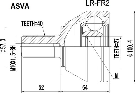 ASVA LR-FR2 - Šarnīru komplekts, Piedziņas vārpsta adetalas.lv