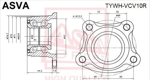 ASVA TYWH-VCV10R - Riteņa rumba adetalas.lv