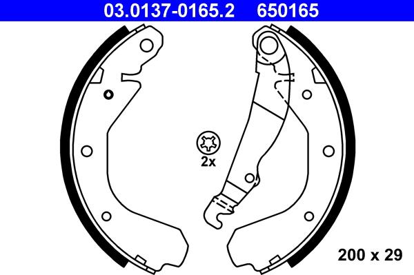 ATE 03.0137-0165.2 - Bremžu loku komplekts adetalas.lv