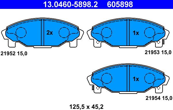 ATE 13.0460-5898.2 - Bremžu uzliku kompl., Disku bremzes adetalas.lv