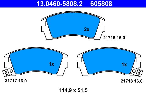 ATE 13.0460-5808.2 - Bremžu uzliku kompl., Disku bremzes adetalas.lv