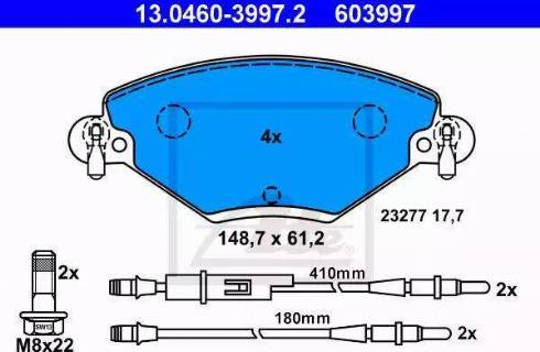 Alpha Brakes HKP-CT-041 - Bremžu uzliku kompl., Disku bremzes adetalas.lv